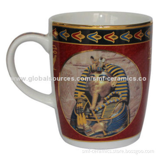 10oz Ceramic Mugs, Golden Decal Design, Suitable for Tea or Coffee, PromotionalNew